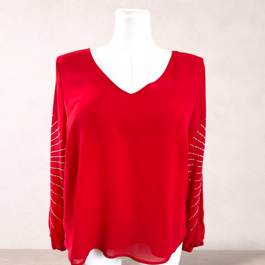Autograph Red Embellished Top | Plus Size 14