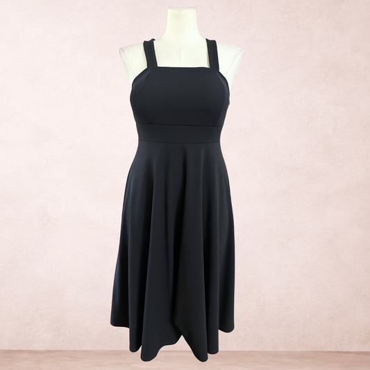 Boohoo Black Fit & Flare Midi Dress | Size 14 | New with tags