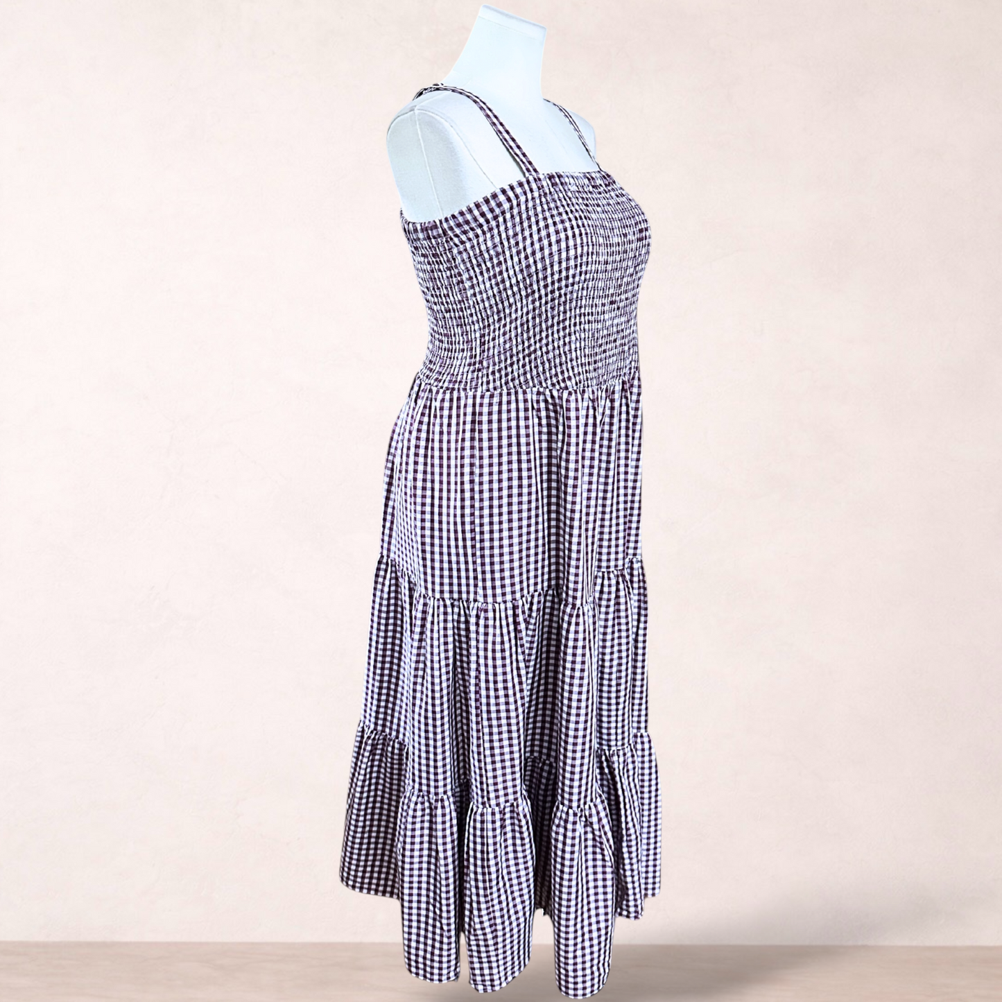 City Chic Gingham Tiered Maxi Dress | Plus Size M/18