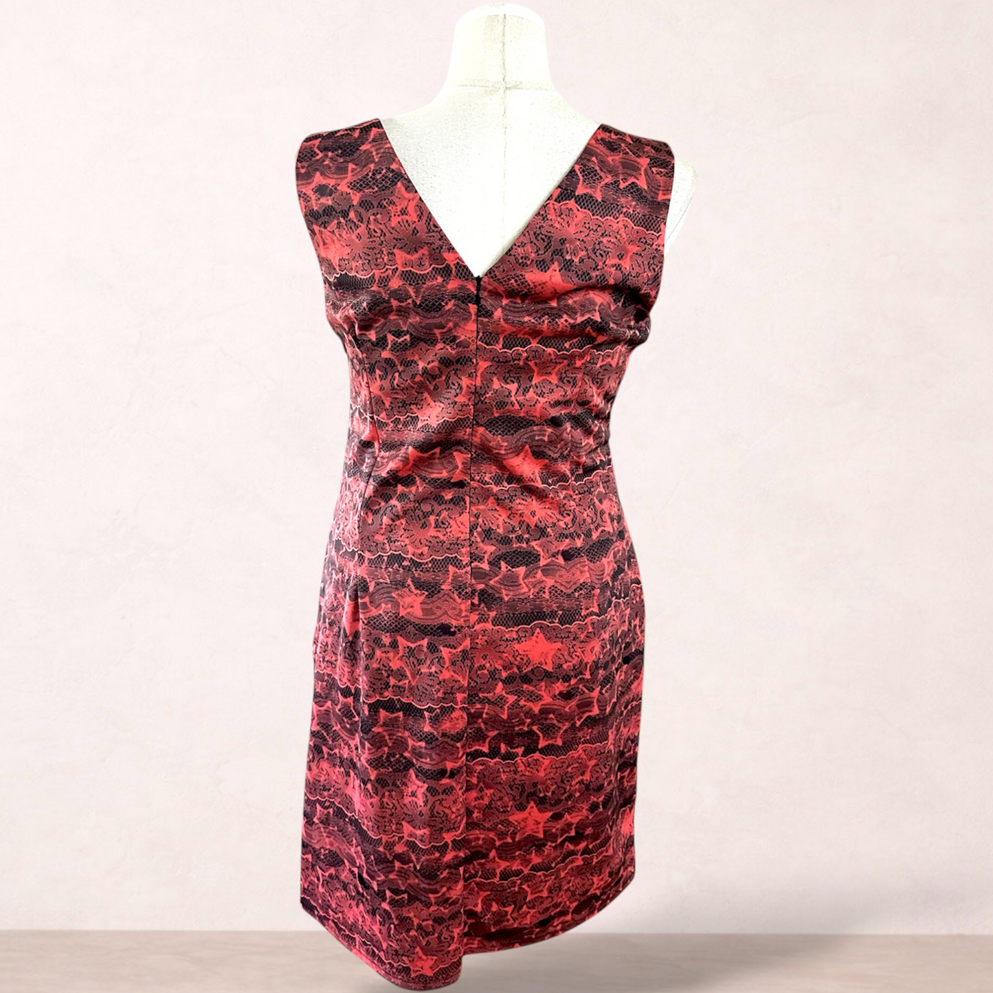 Spoil Yourself Coral & Black Dress | Size 16