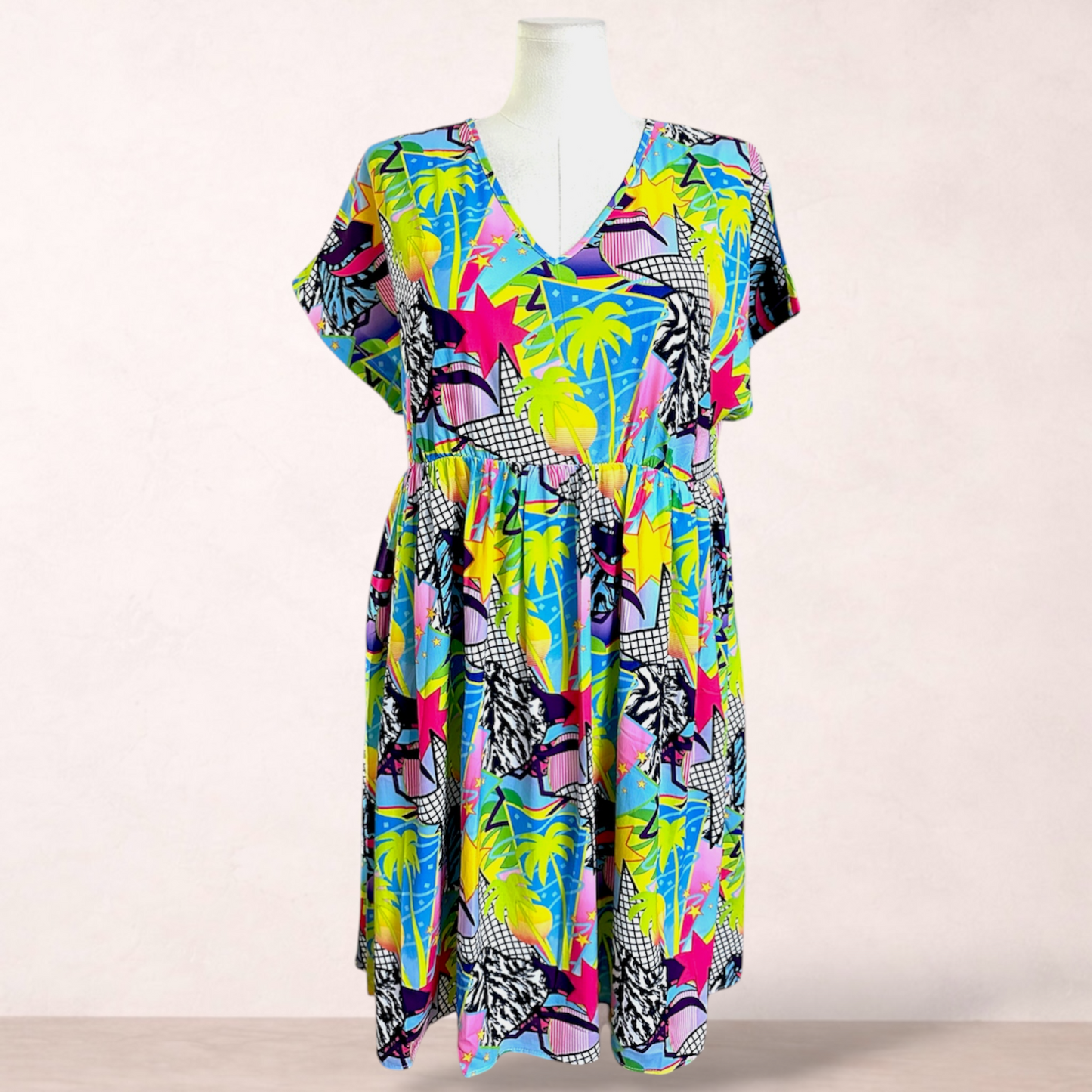 Little Party Dress Tropical Print Dress | Size 14