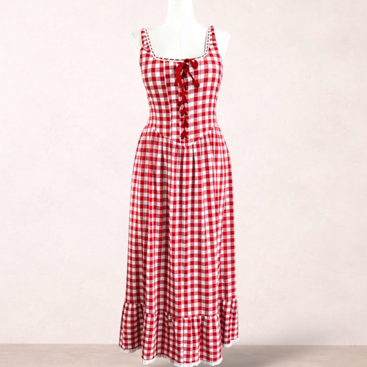 Dangerfield Gingham Corset Maxi Dress | Size 18 | New with tags
