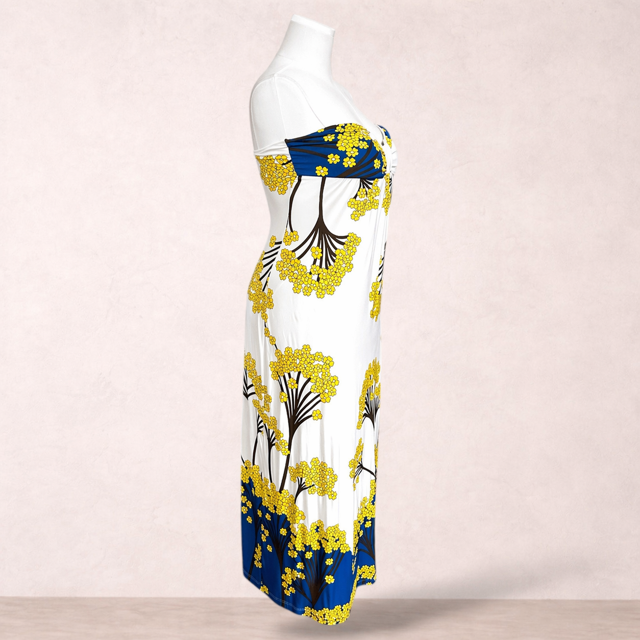 Review White Floral Strapless Dress | Size 14