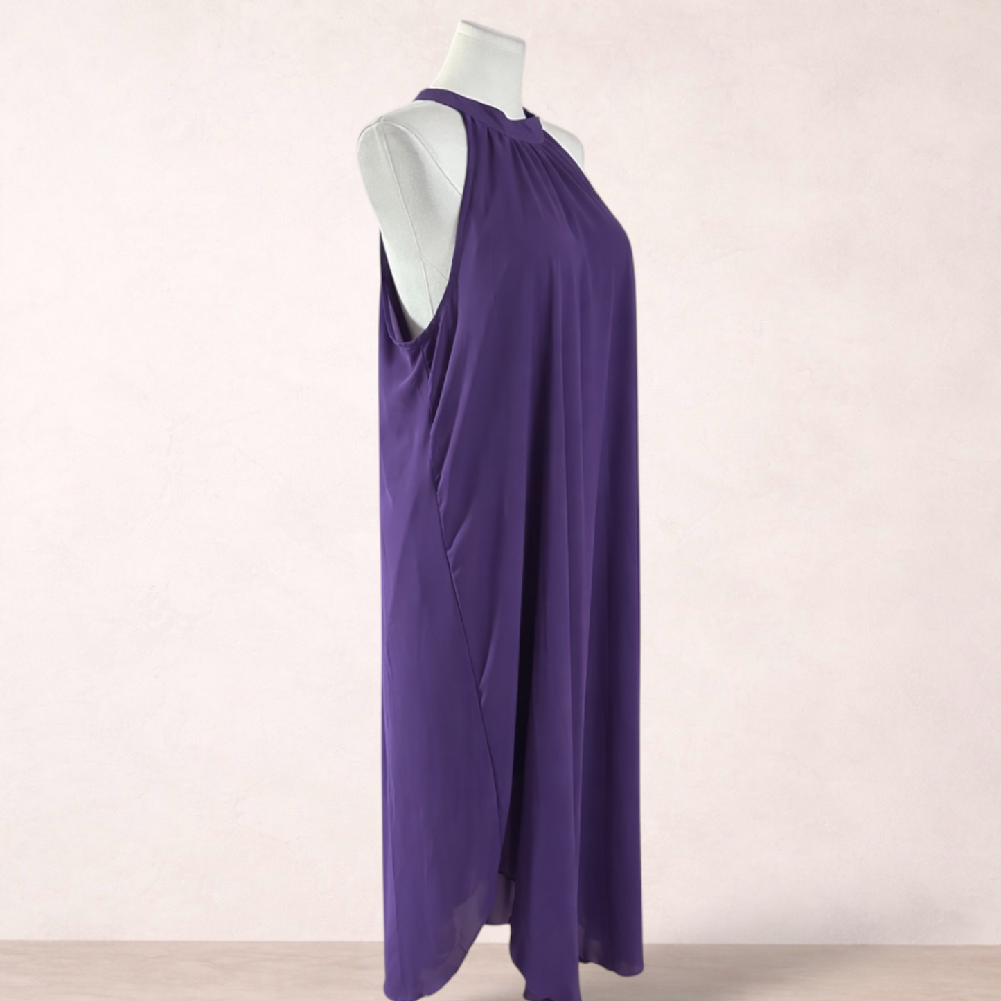 Purple Chiffon Halter Maxi Dress | Size 2XL