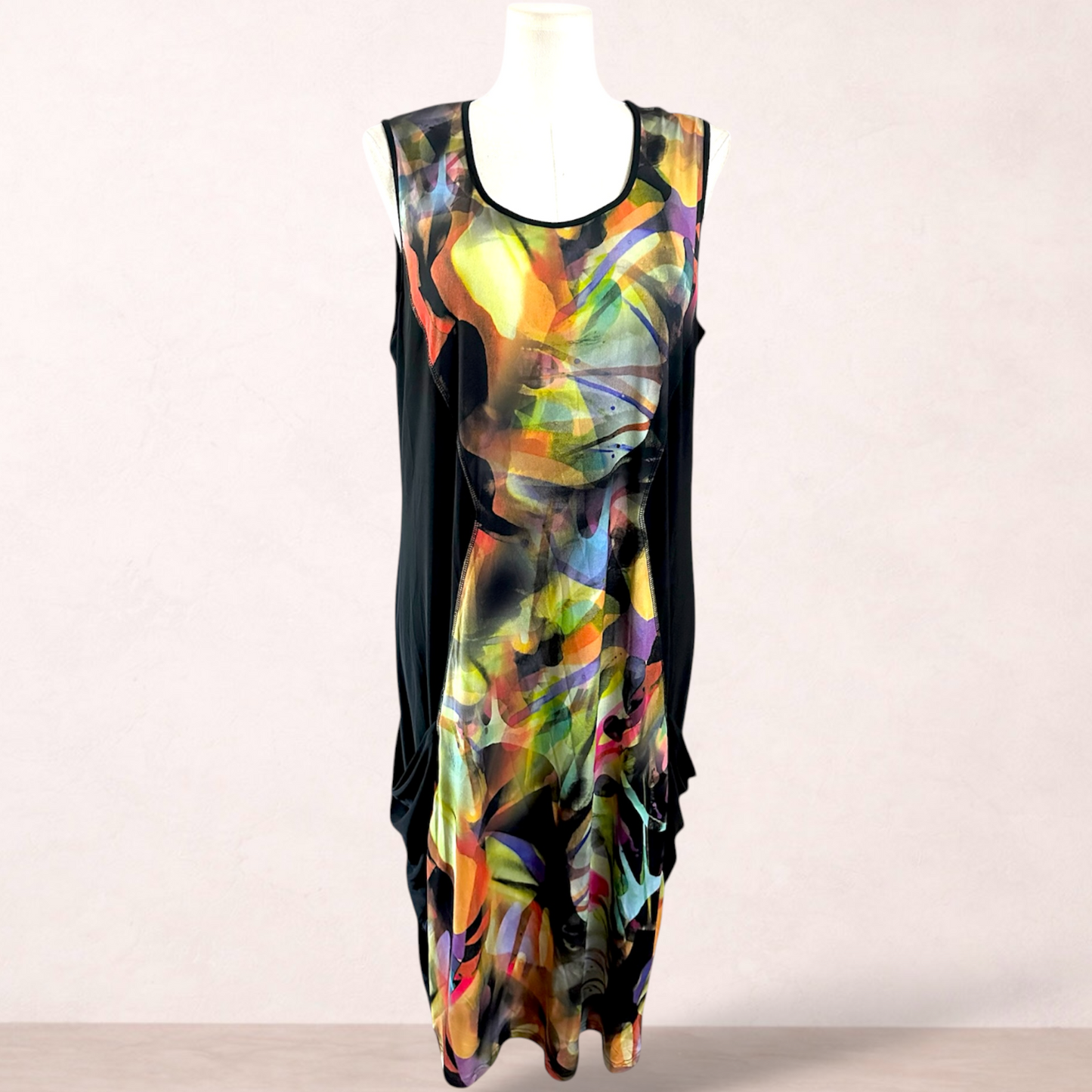 Taking Shape Black Print Shift Midi Dress | Plus Size M 18/20