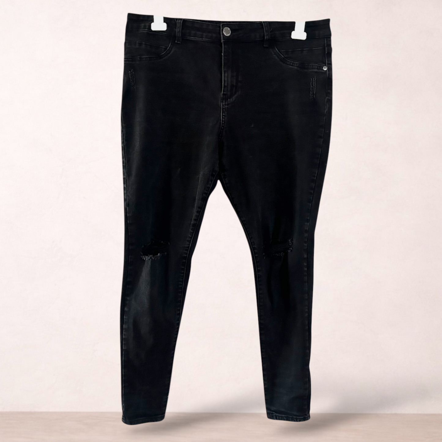 City Chic Black Mid-Rise Skinny Jeans | Plus Size 16