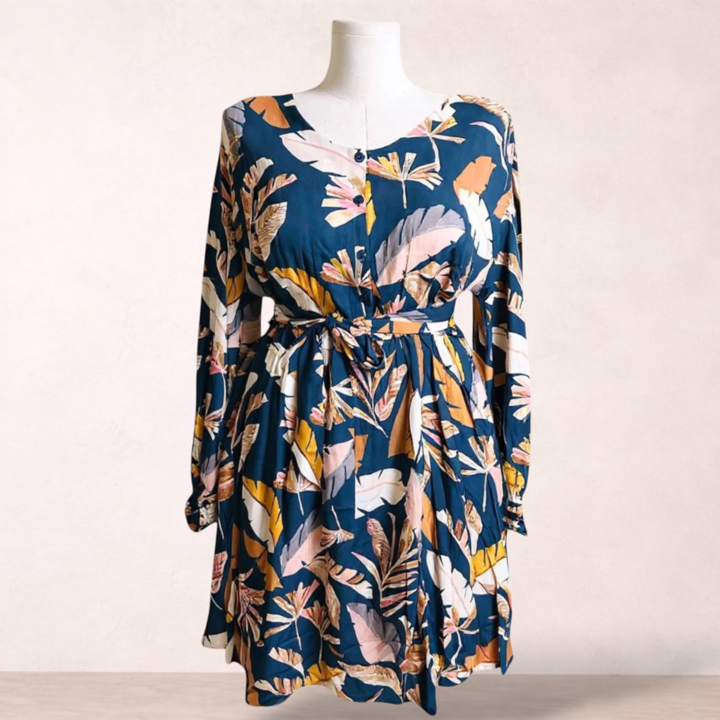 PQ Collection Blue Print Dress | Size XL 16/18 | New with tags