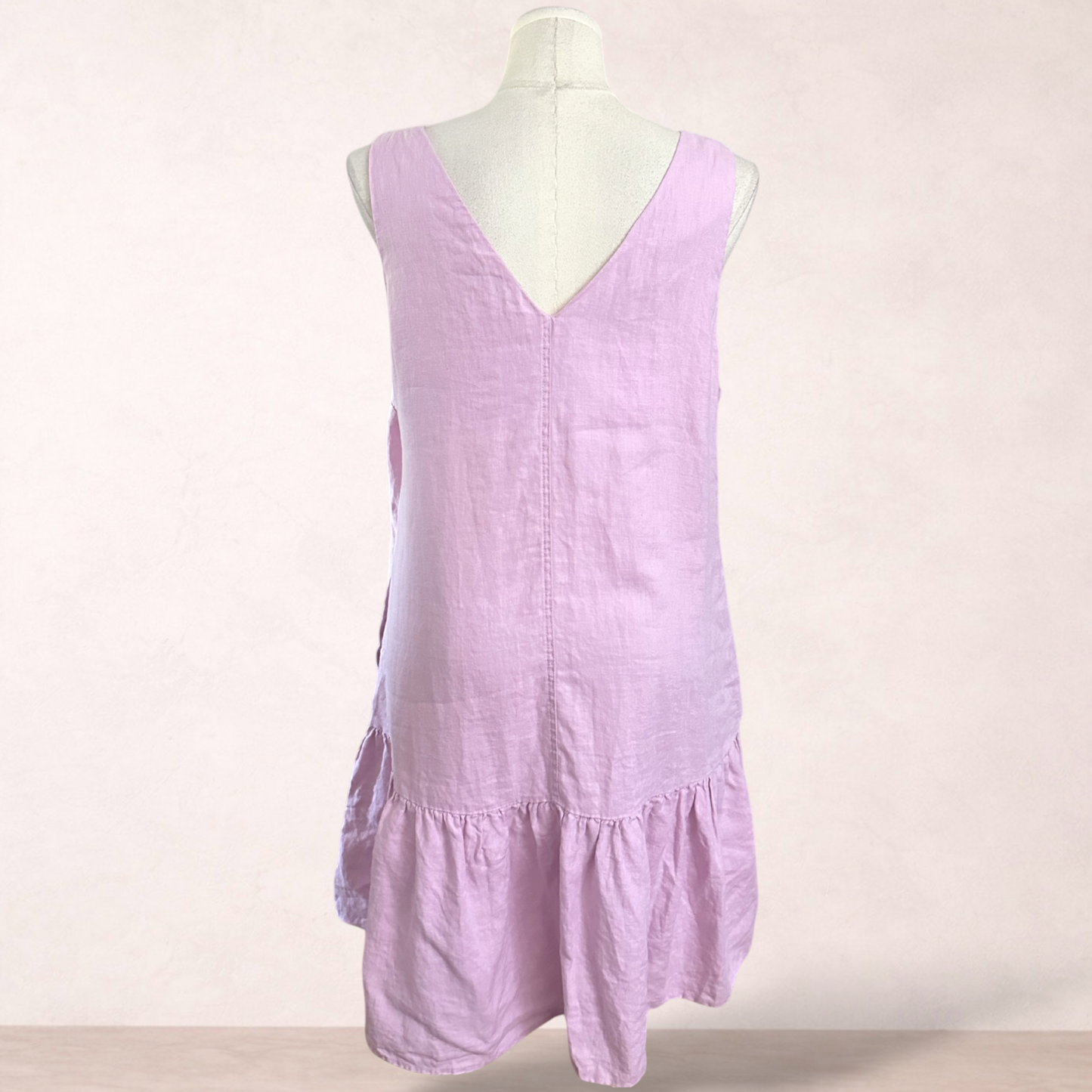 Target Pink 100% Linen Pocket Tiered Dress | Size 18