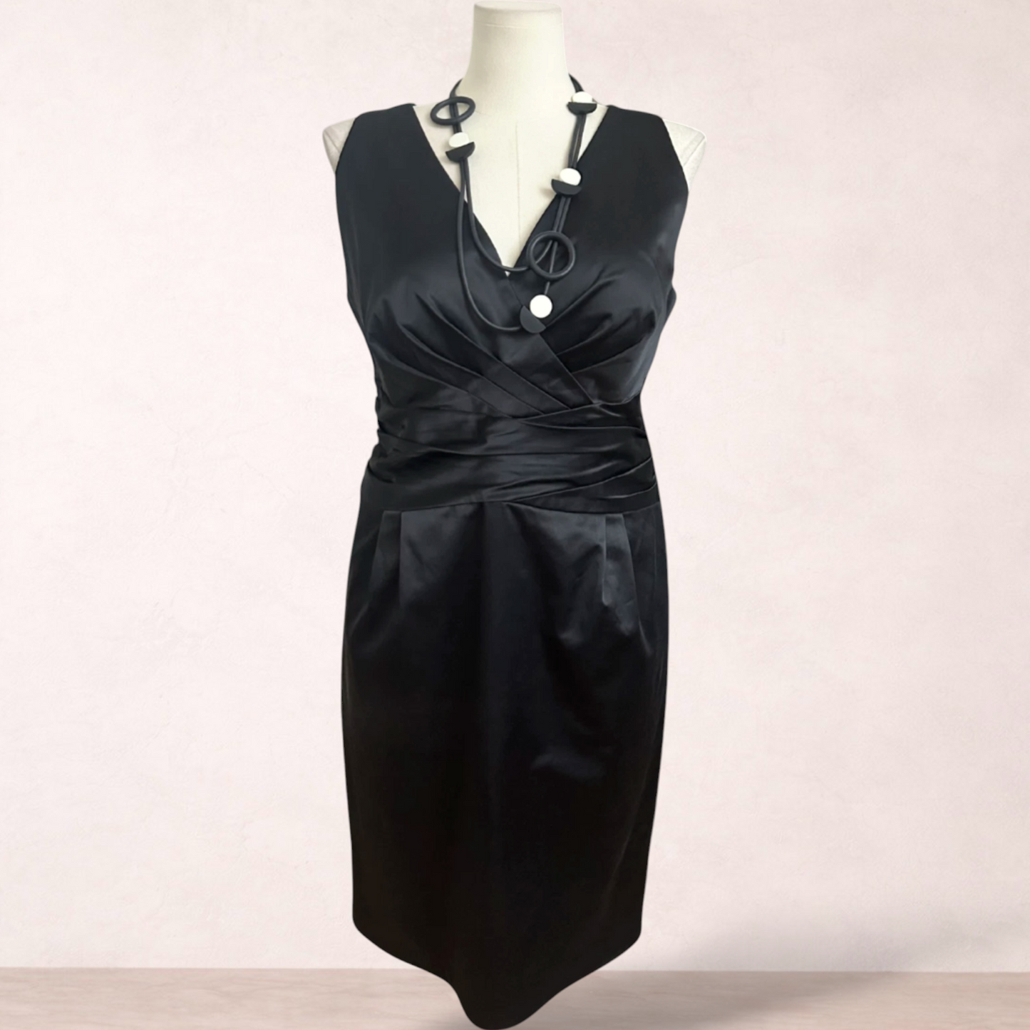 Collection Woman Black Satin Dress | Size 16