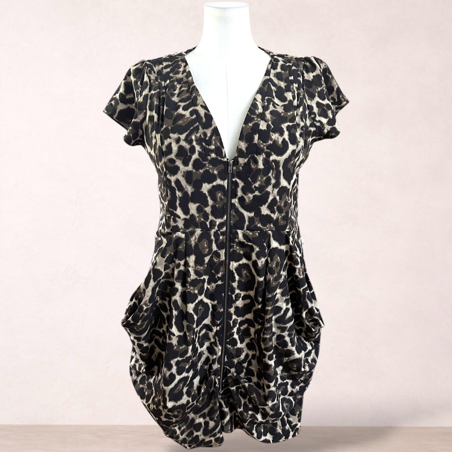 City Chic Leopard Print Dress | Plus Size XS/14