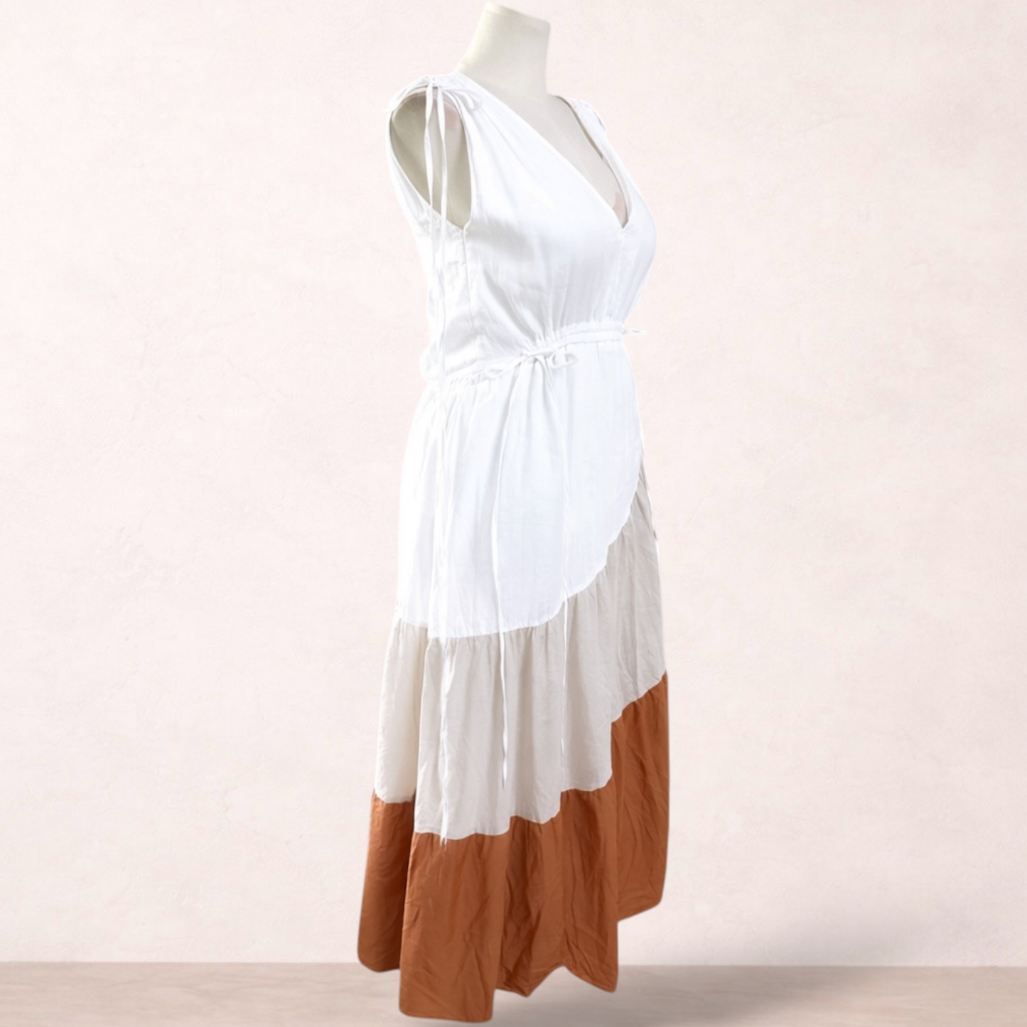 365 Days Ramie Colourblock Maxi Dress | Size L/14