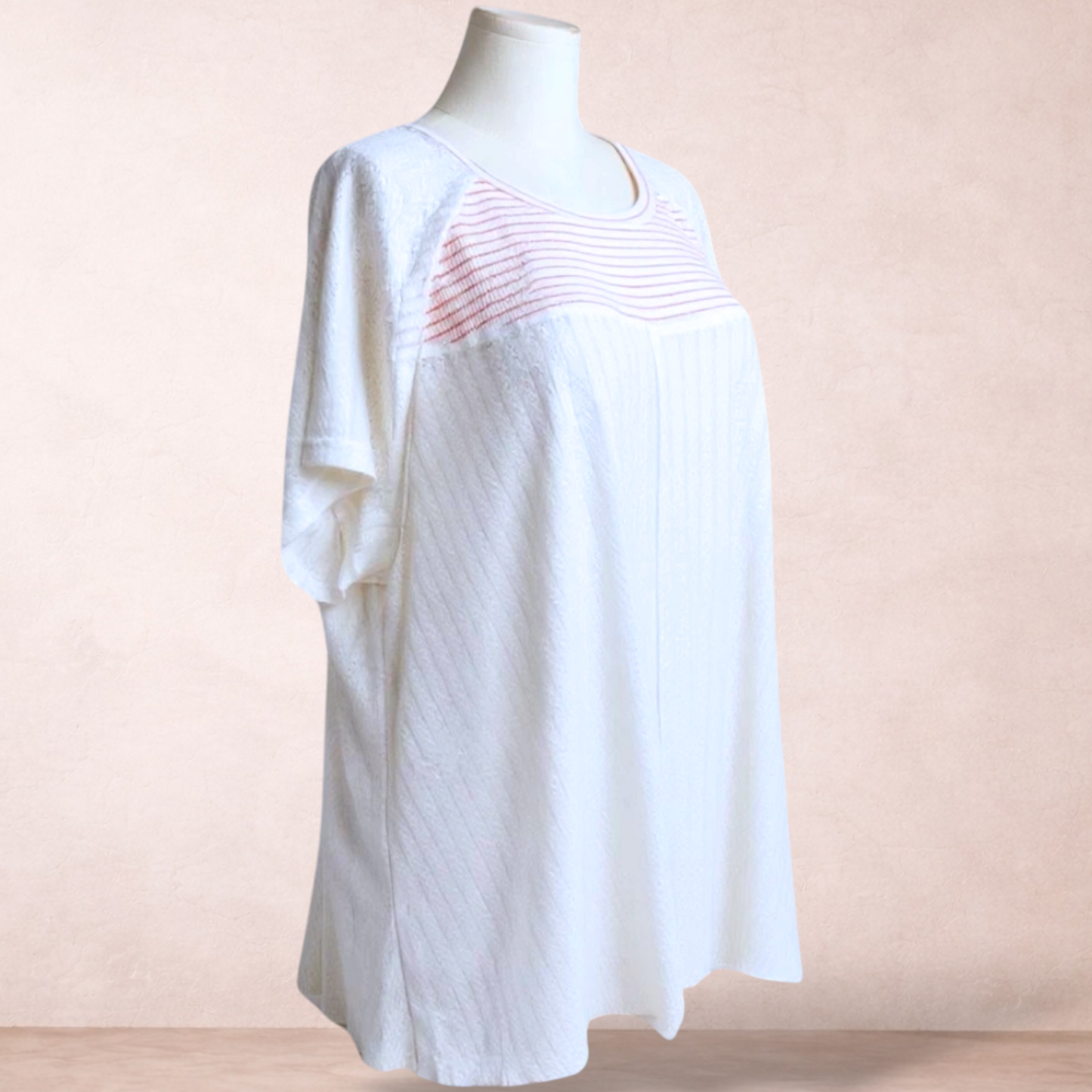 Suzanne Betro White Textured Top | Plus Size 4X 22/24