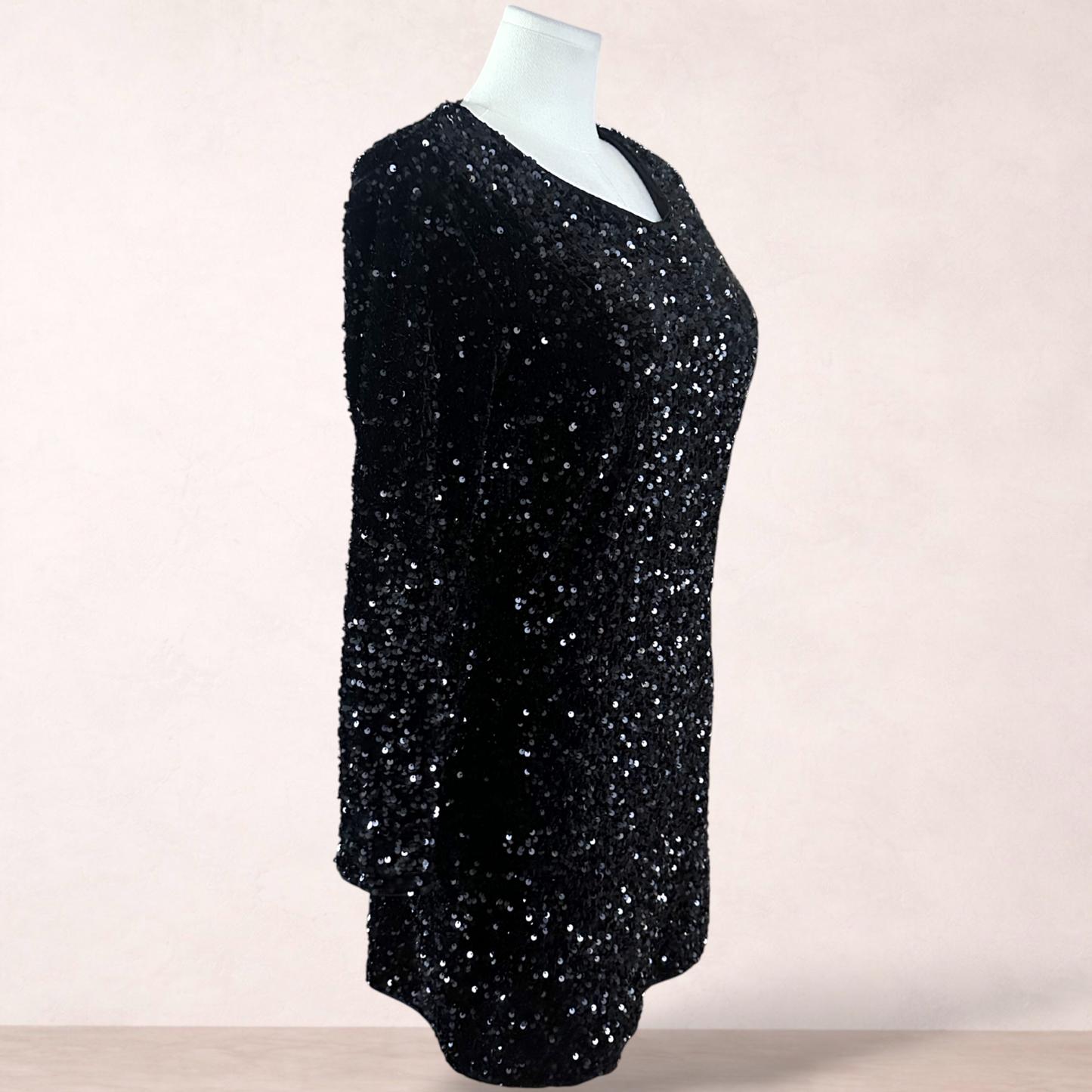 City Chic Black Sequin Dress | Plus Size XS/14