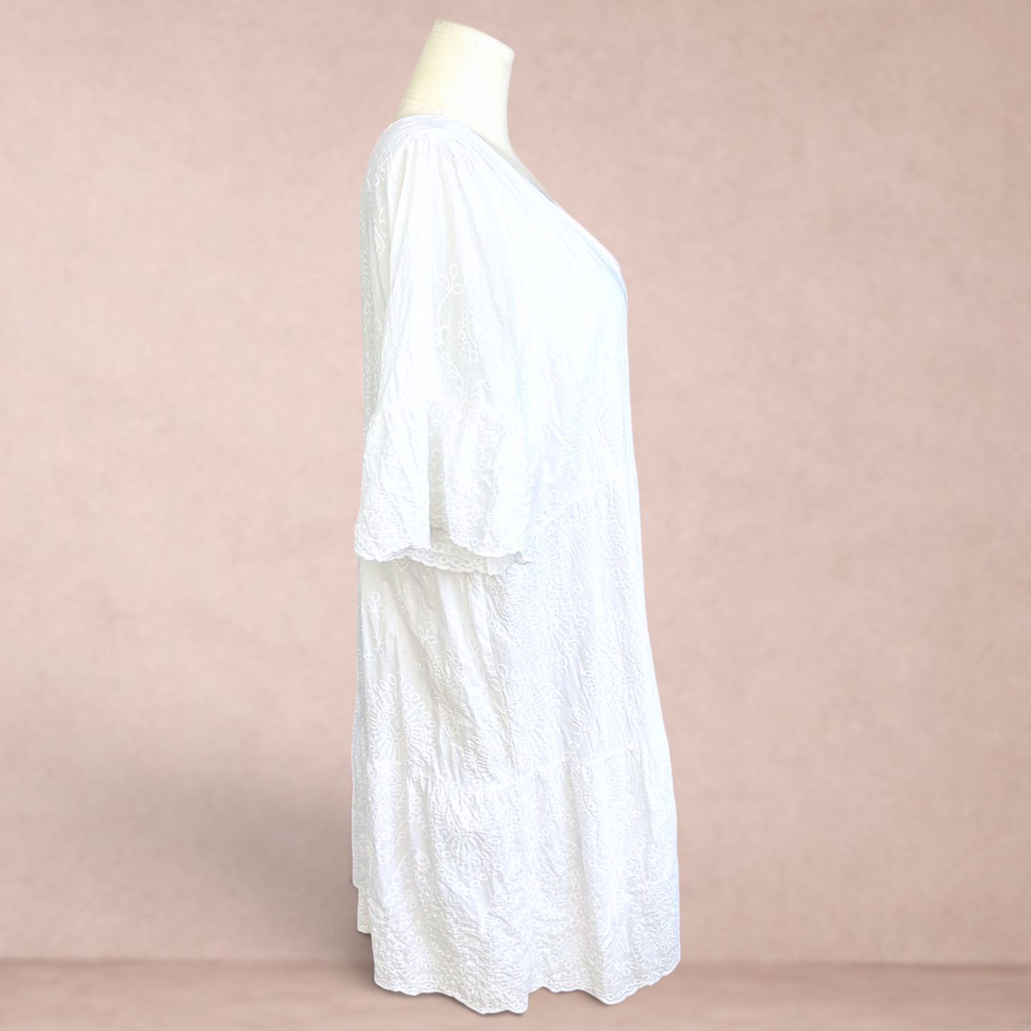 Autograph White Broderie Boho Dress | Plus Size 20