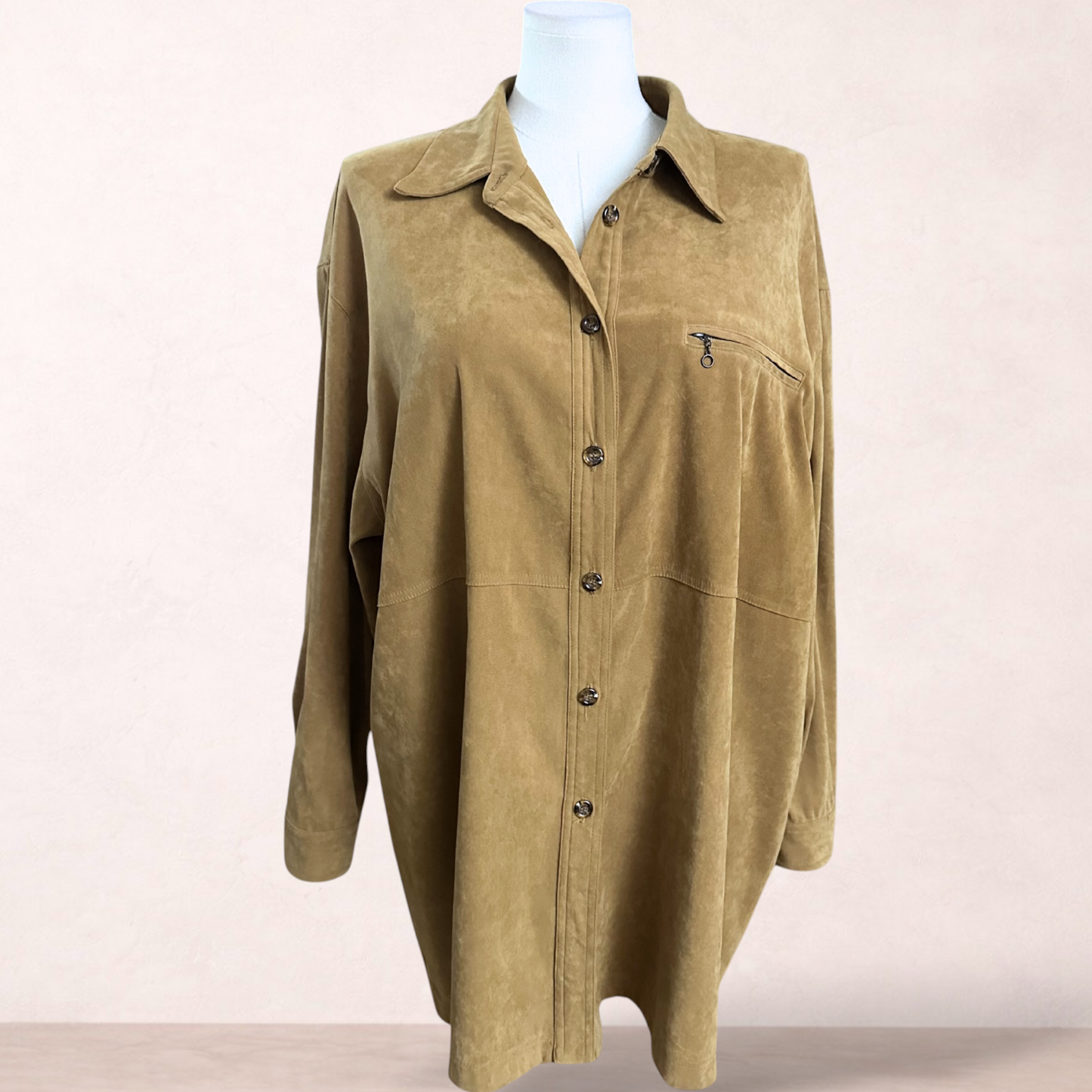 BIB Mustard Velour Shirt | Plus Size 22