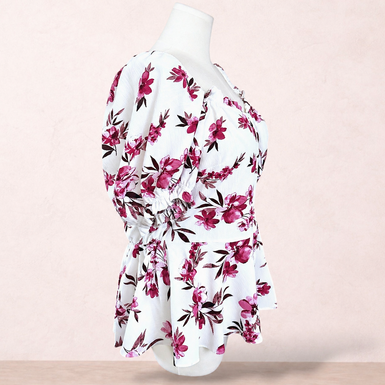 City Chic White Floral Top | Plus Size M/18