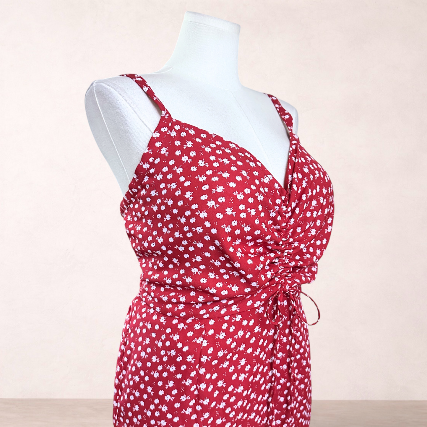 Crossroads Red Floral Wide Leg Jumpsuit | Size 18