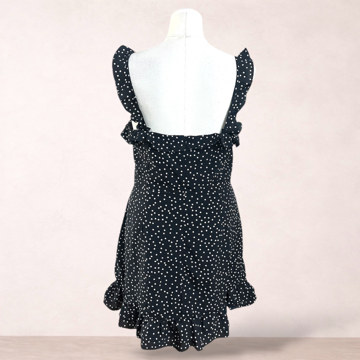 Showpo Black Polka Dot Dress | Size 18