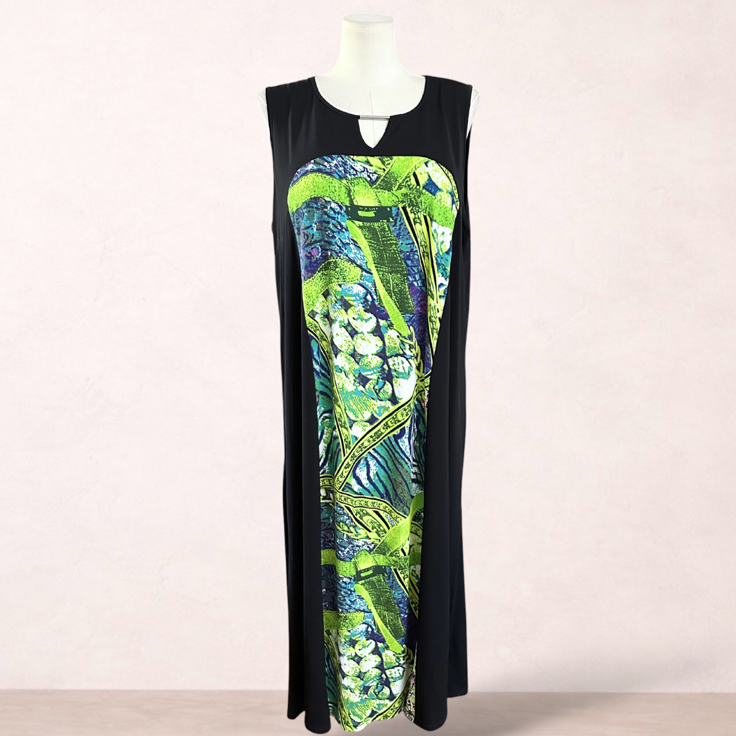 Virtuelle Black Panel Maxi Dress | Plus Size XL 22/24