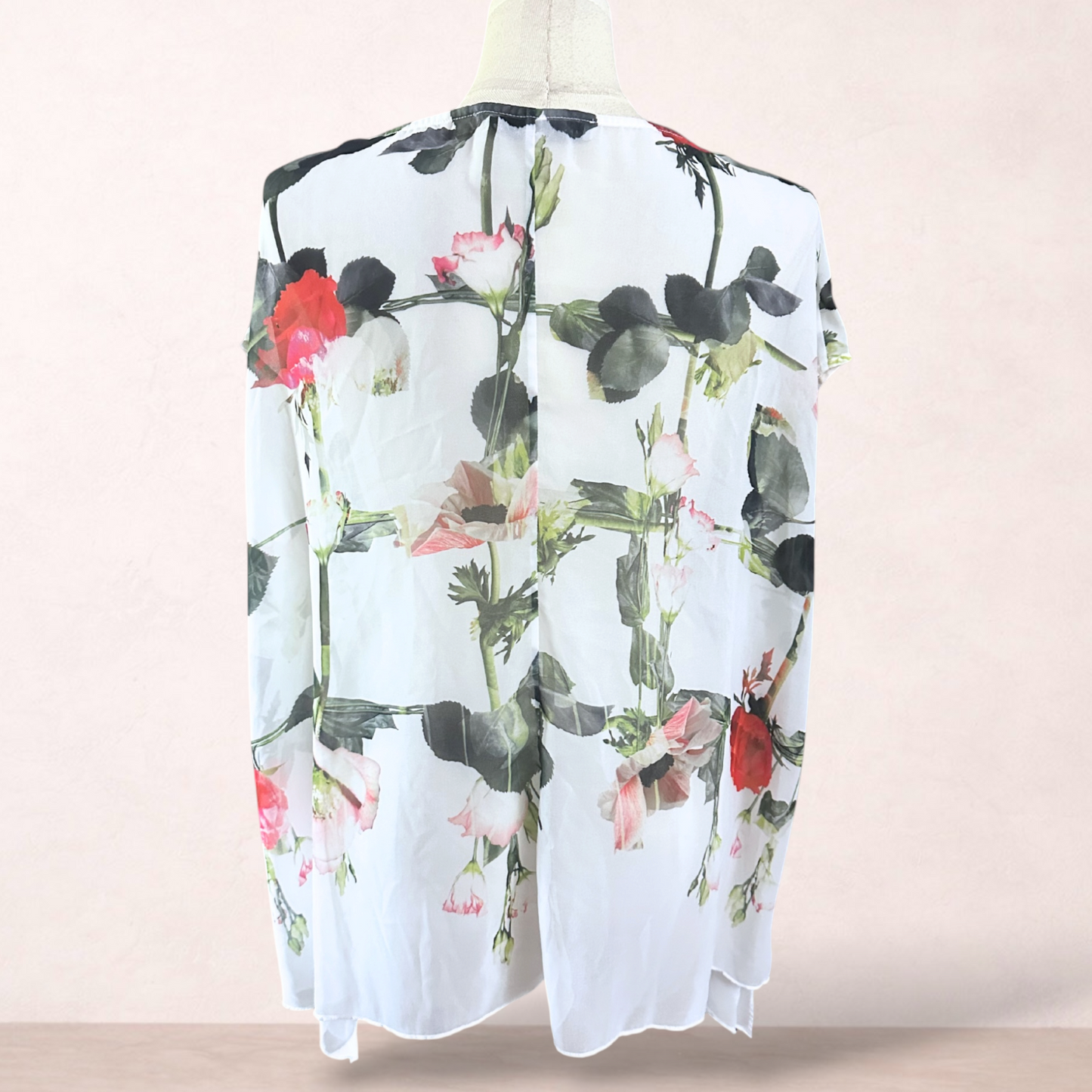 Anthea Crawford Floral Chiffon Tunic Top | Size XL/16