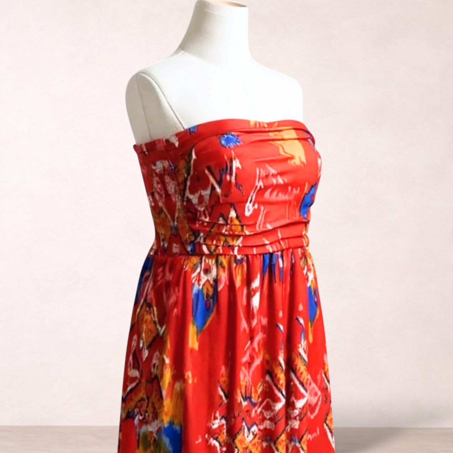 Mlle Gabriele Red Print Maxi Dress Size 2X/18