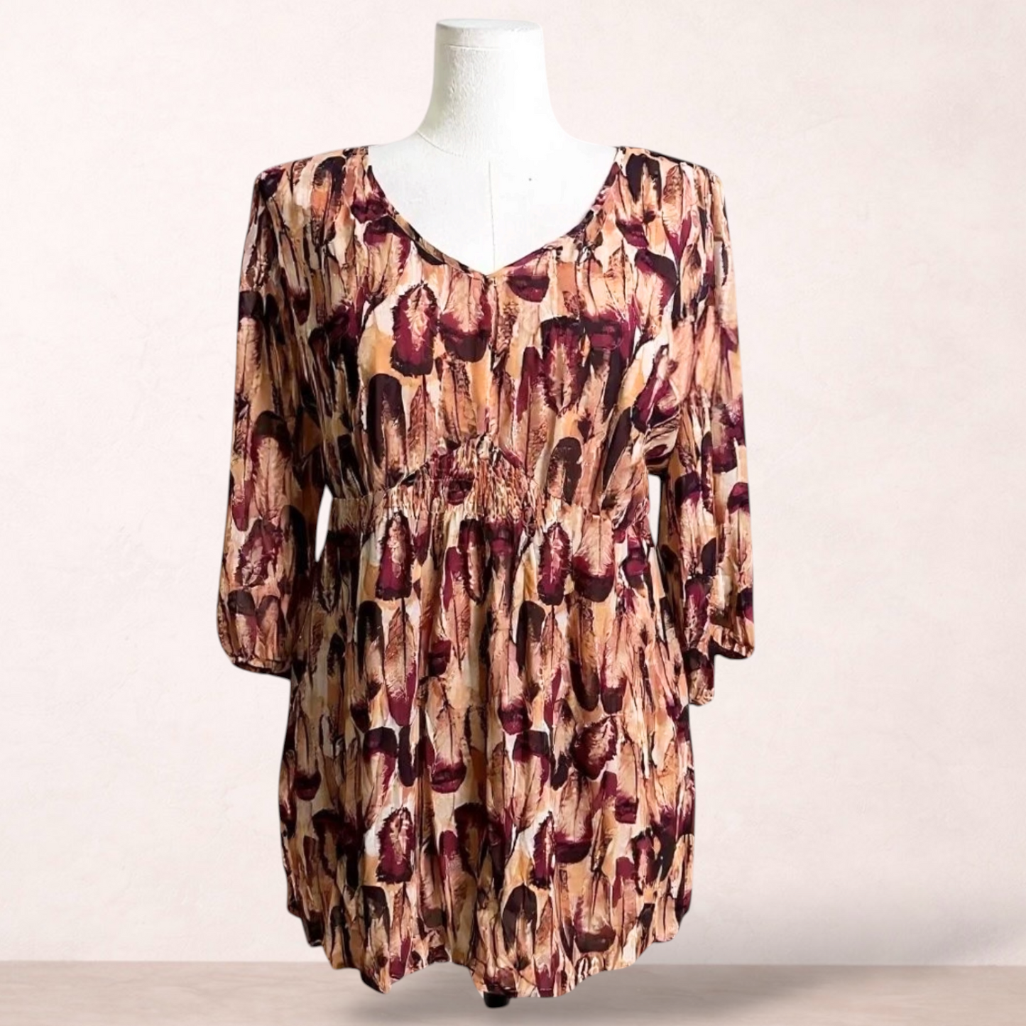 Moda Abstract Print Boho Tunic | Plus Size 24