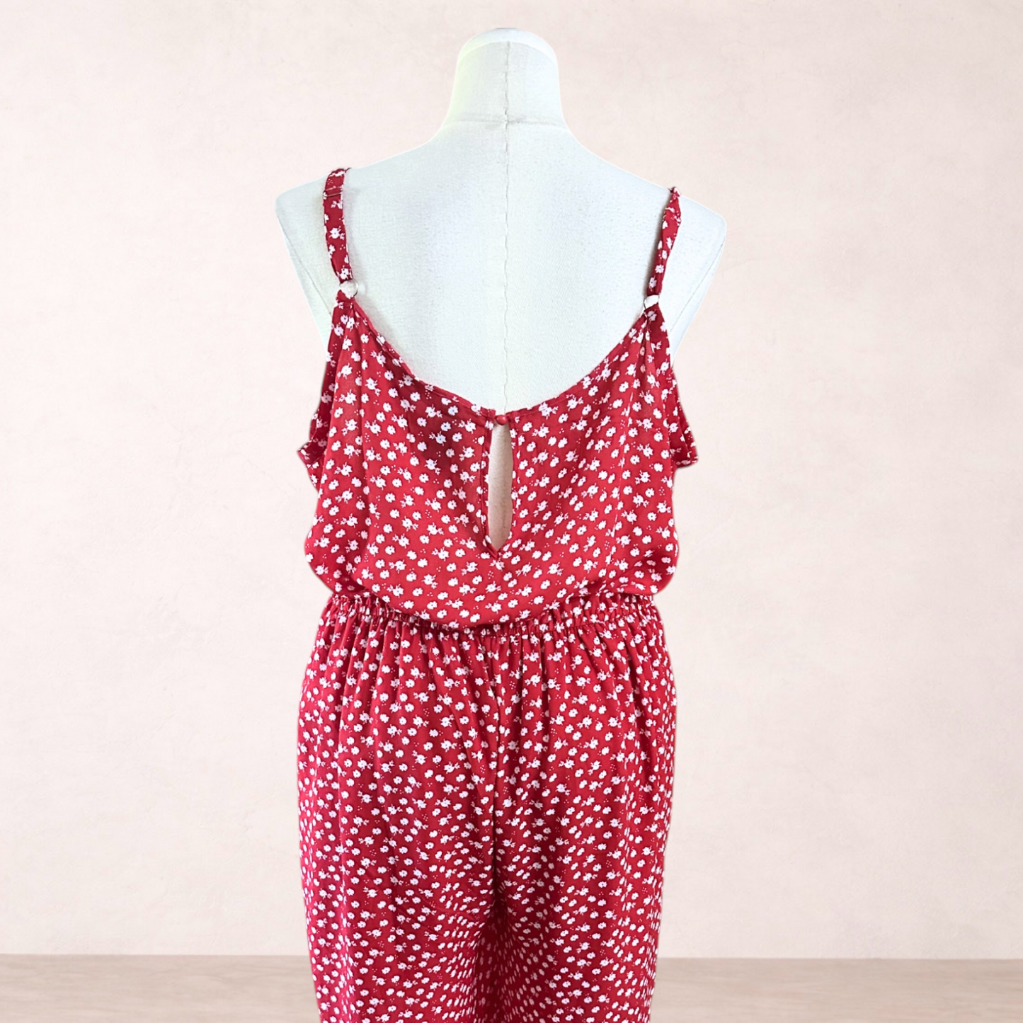 Crossroads Red Floral Wide Leg Jumpsuit | Size 18