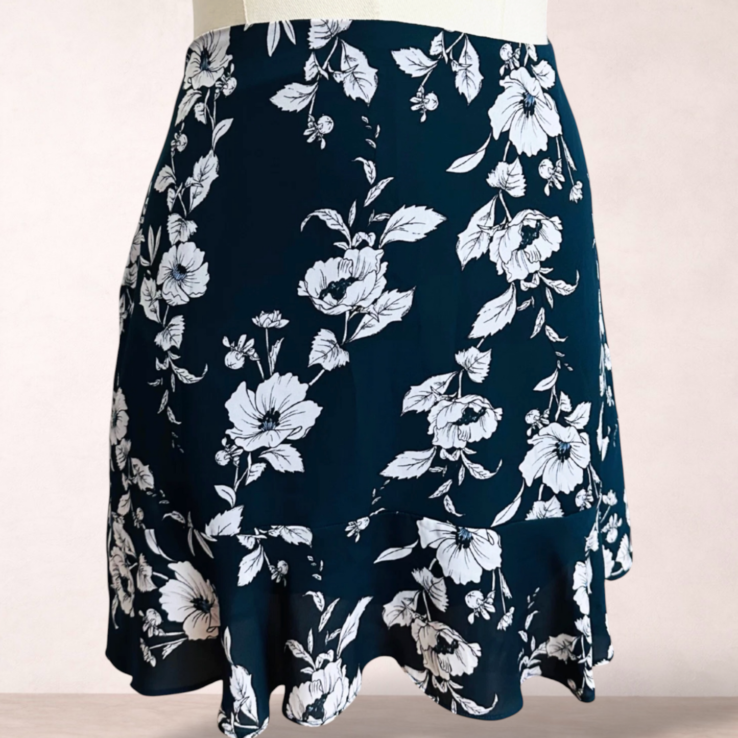 Preview Teal Blue Floral Skirt | Size 16