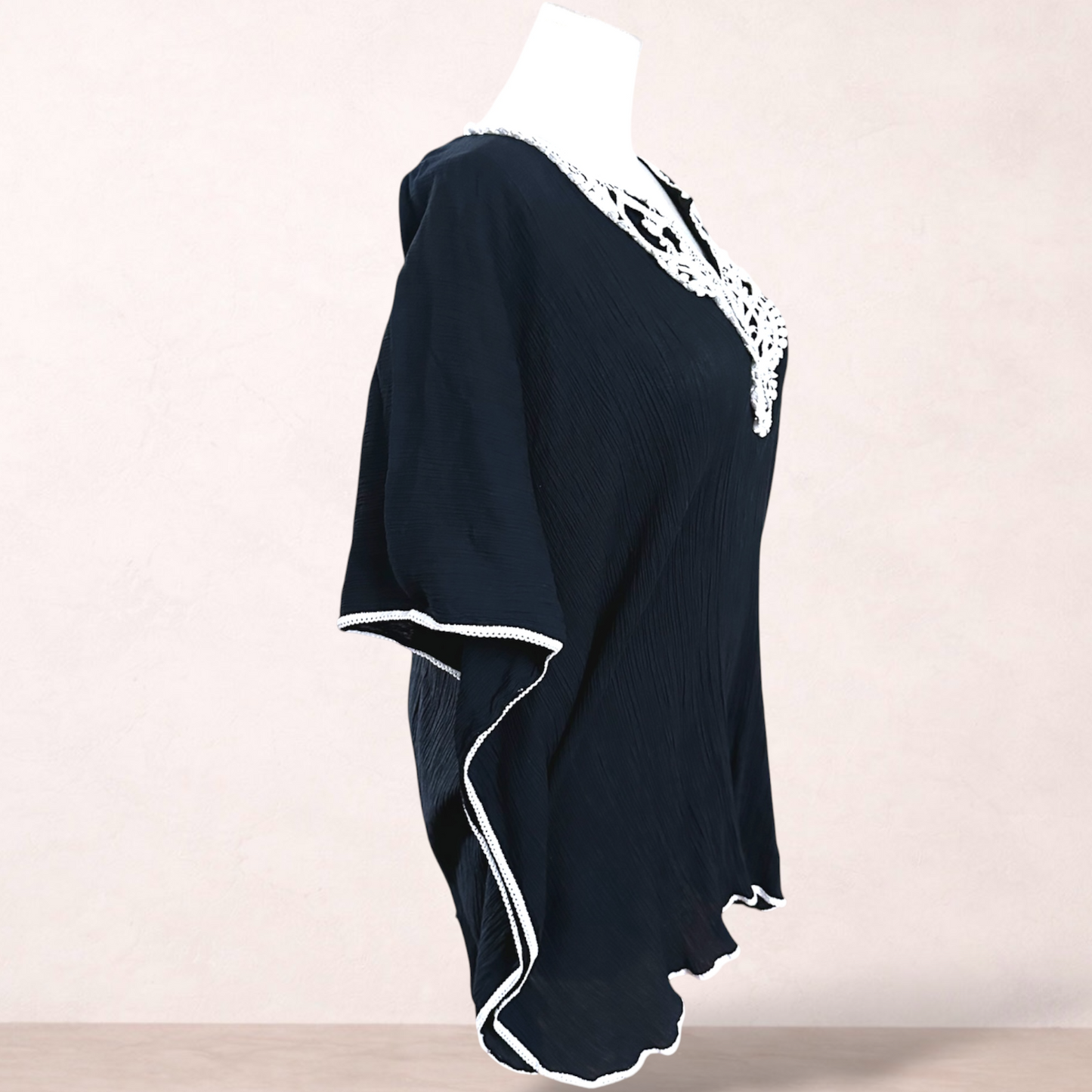 Dale & Waters Navy Kaftan Top | Plus Size 24