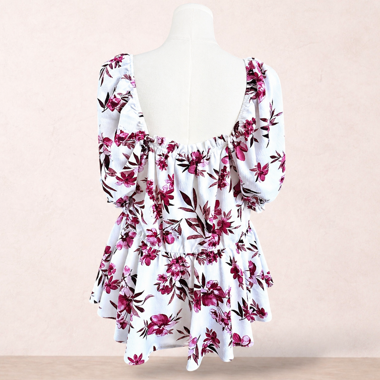 City Chic White Floral Top | Plus Size M/18