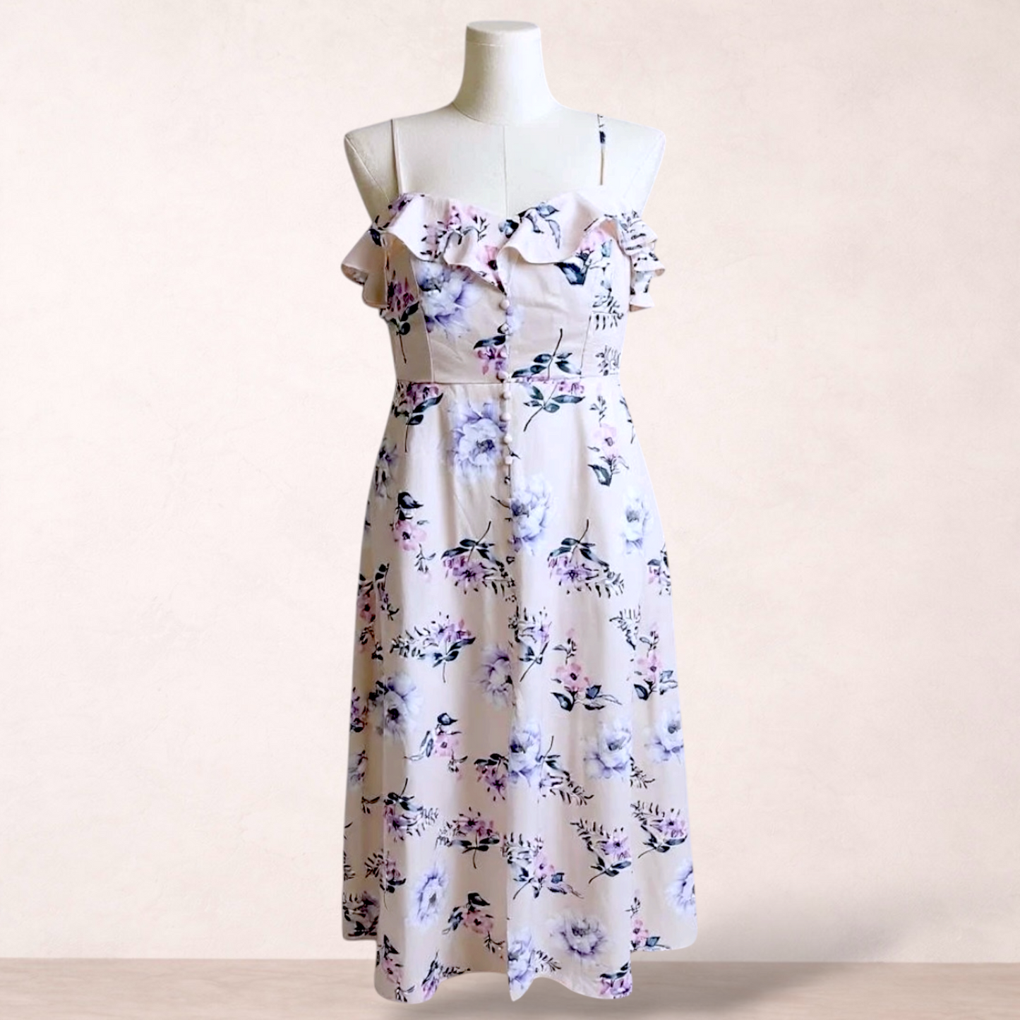 You & All Pastel Pink Floral Midi Dress | Plus Size 16