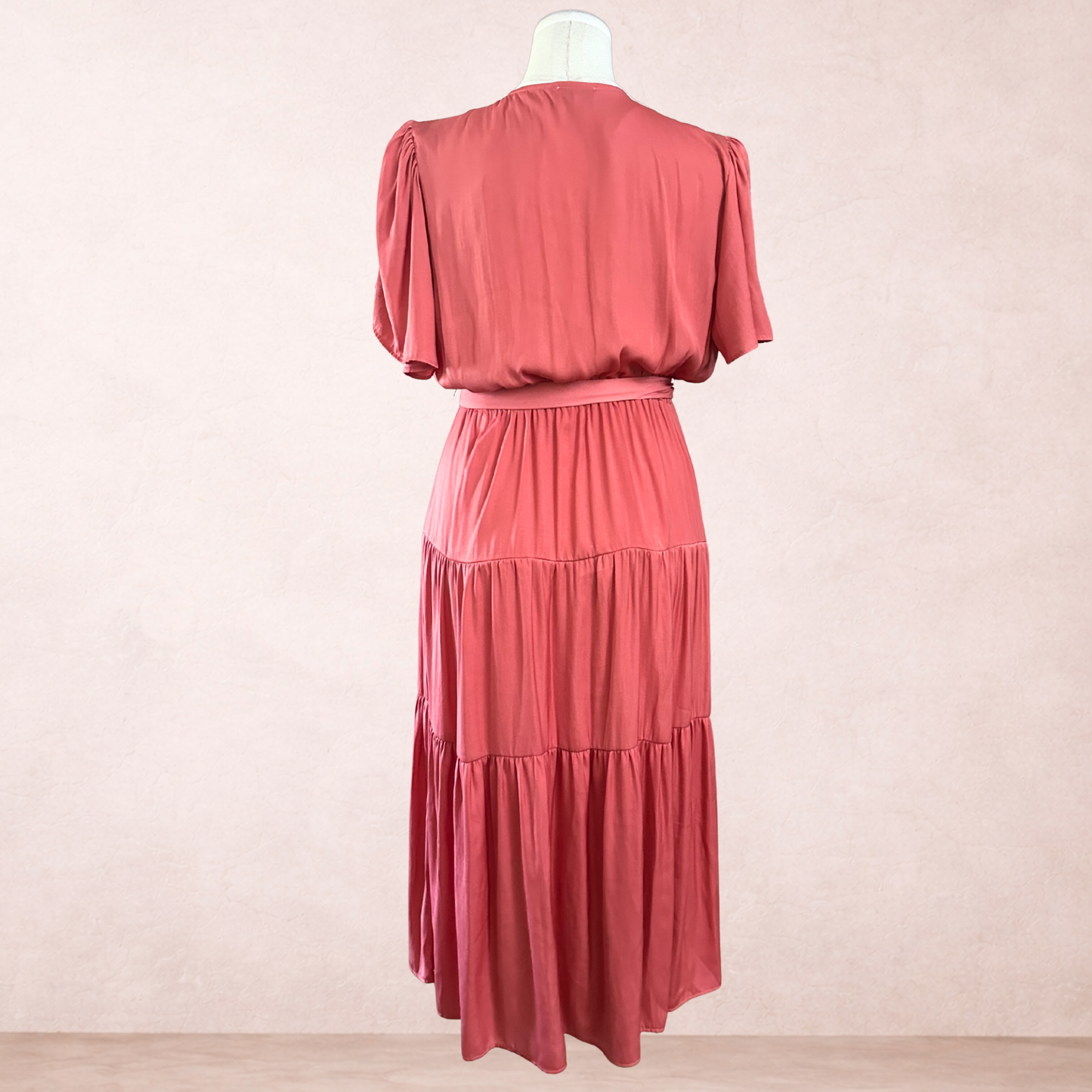 Tokito Rust Tiered Midi Dress | Size 16