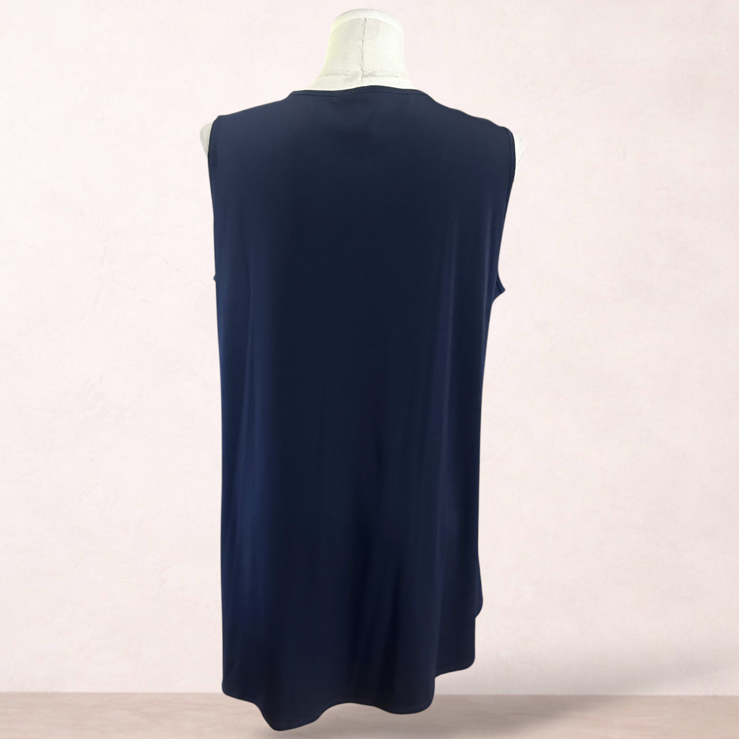 Taking Shape Navy Blue Asymmetric Tunic | Plus Size M 18/20