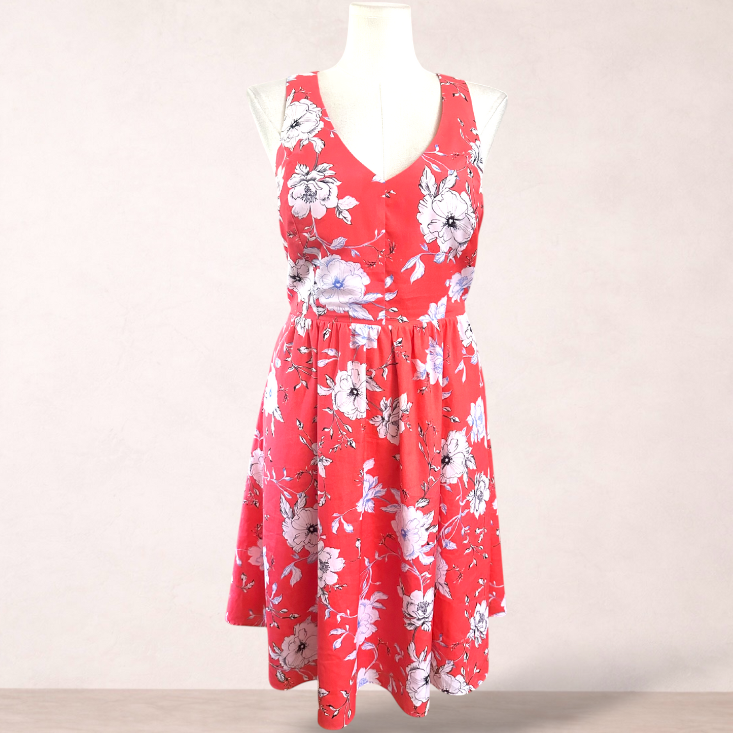 City Chic Coral Floral Dress | Plus Size M 18
