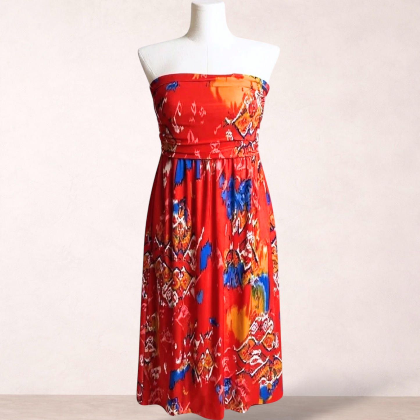 Mlle Gabriele Red Print Maxi Dress Size 2X/18