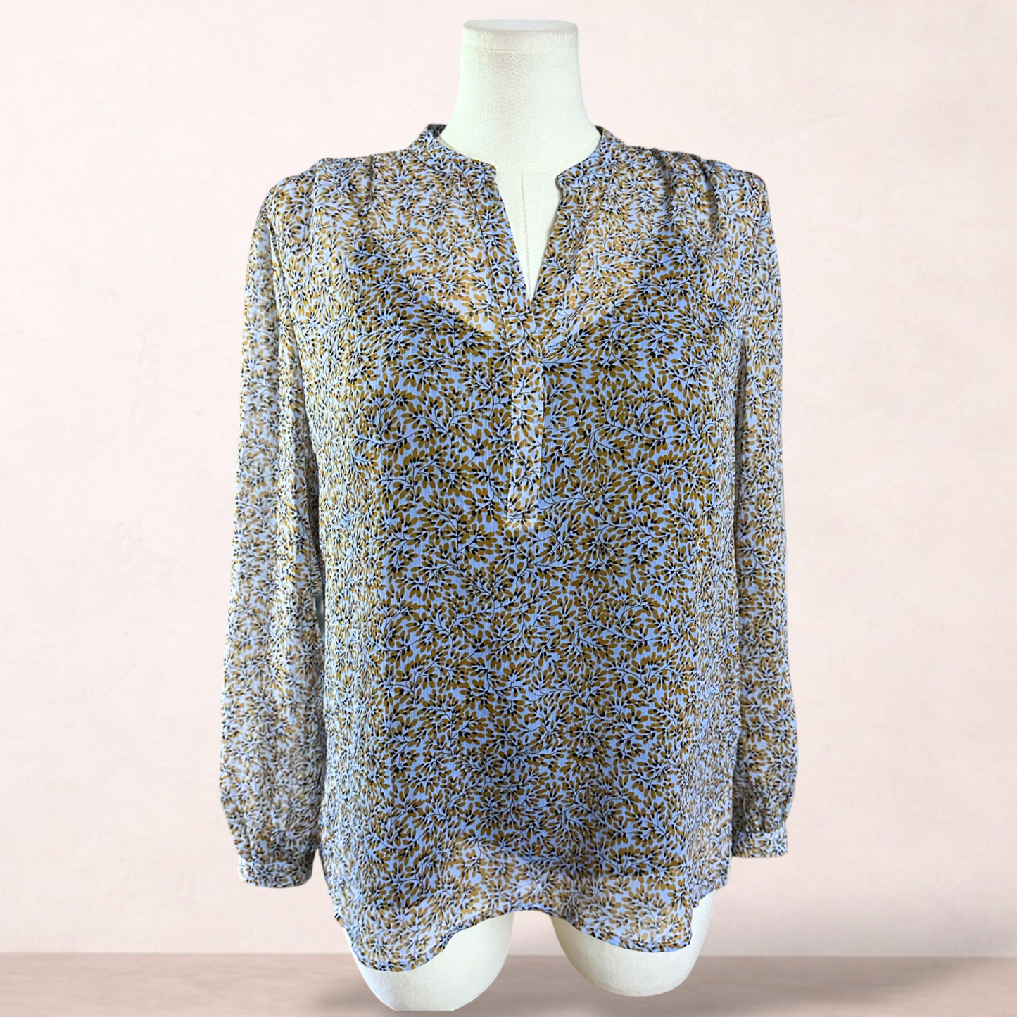 Sportscraft Blue Floral Blouse Top | Size 16