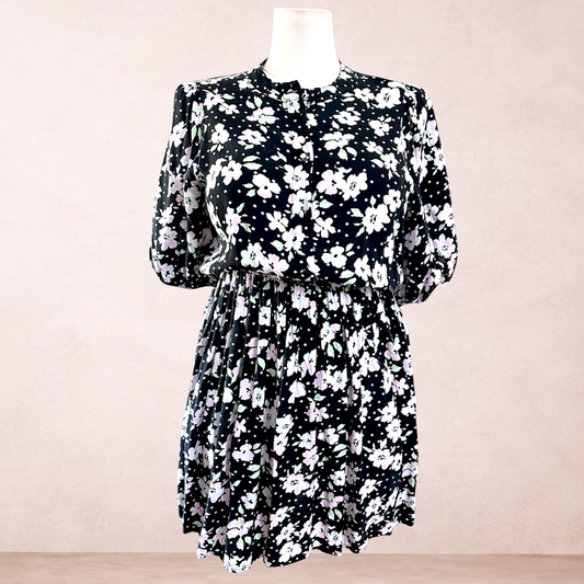 Only Black Floral Dress | Size L/14 | New with tags