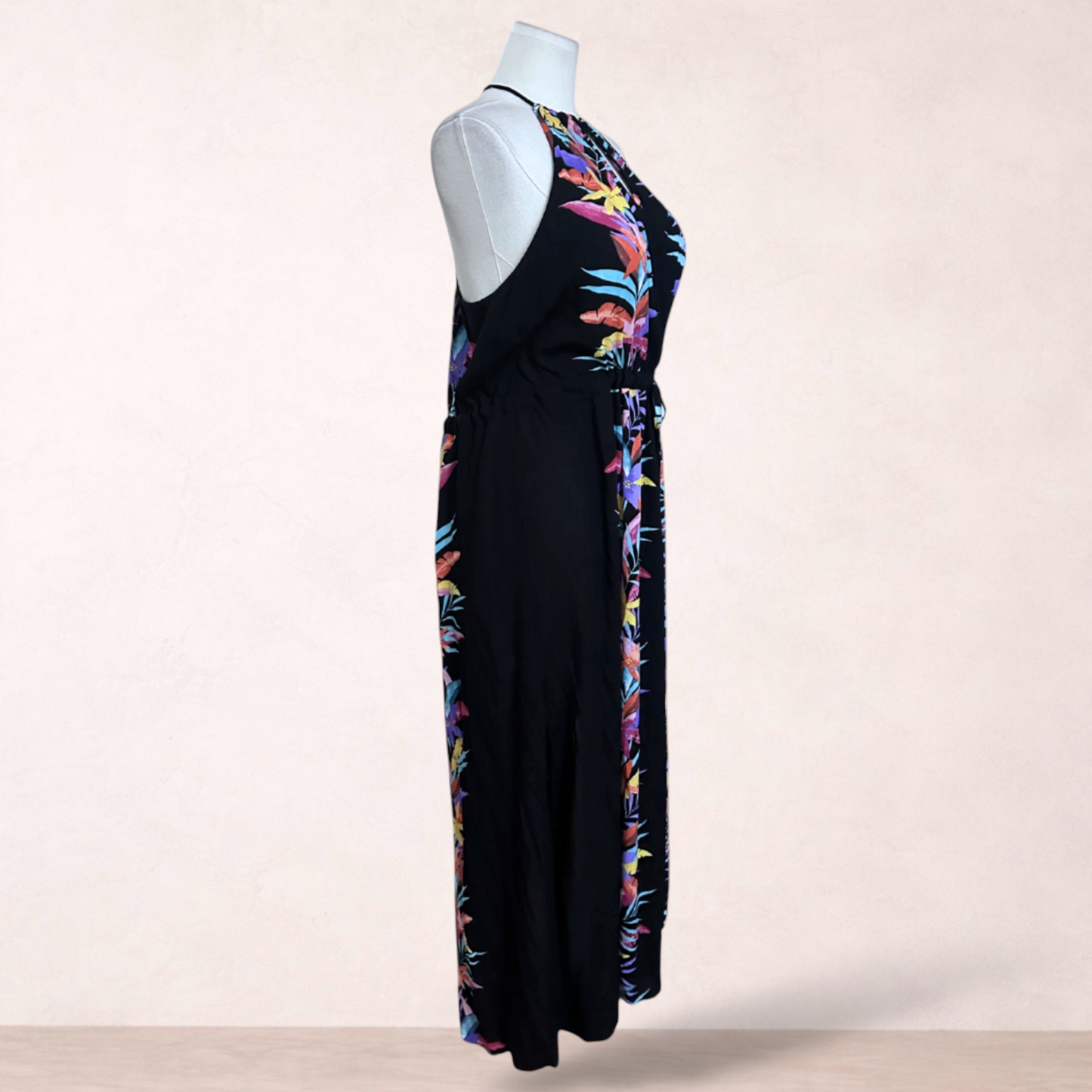 City Chic Black Floral Maxi Dress | Plus Size L/20