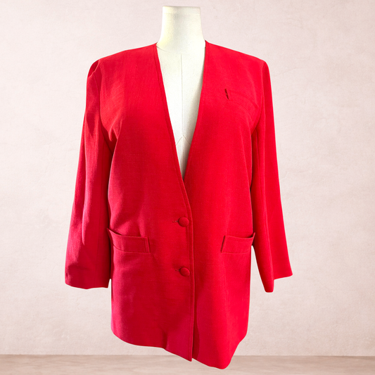 Liz Davenport Red Vintage Blazer | Size 14