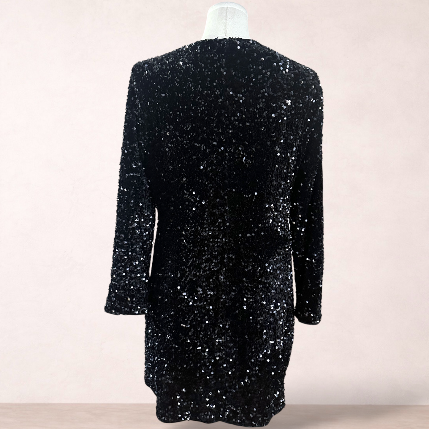City Chic Black Sequin Dress | Plus Size XS/14