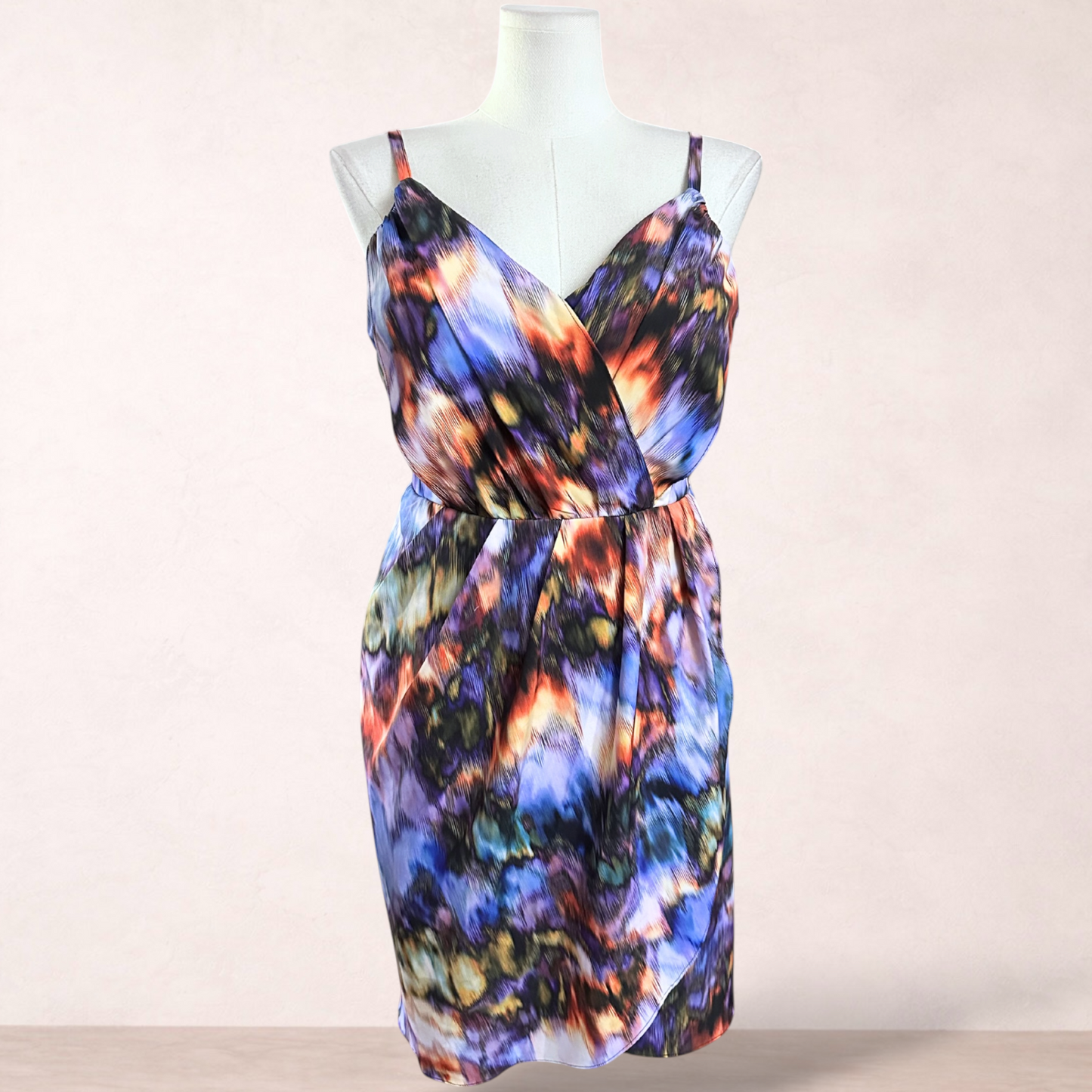 City Chic Watercolour Print Dress | Plus Size M/18