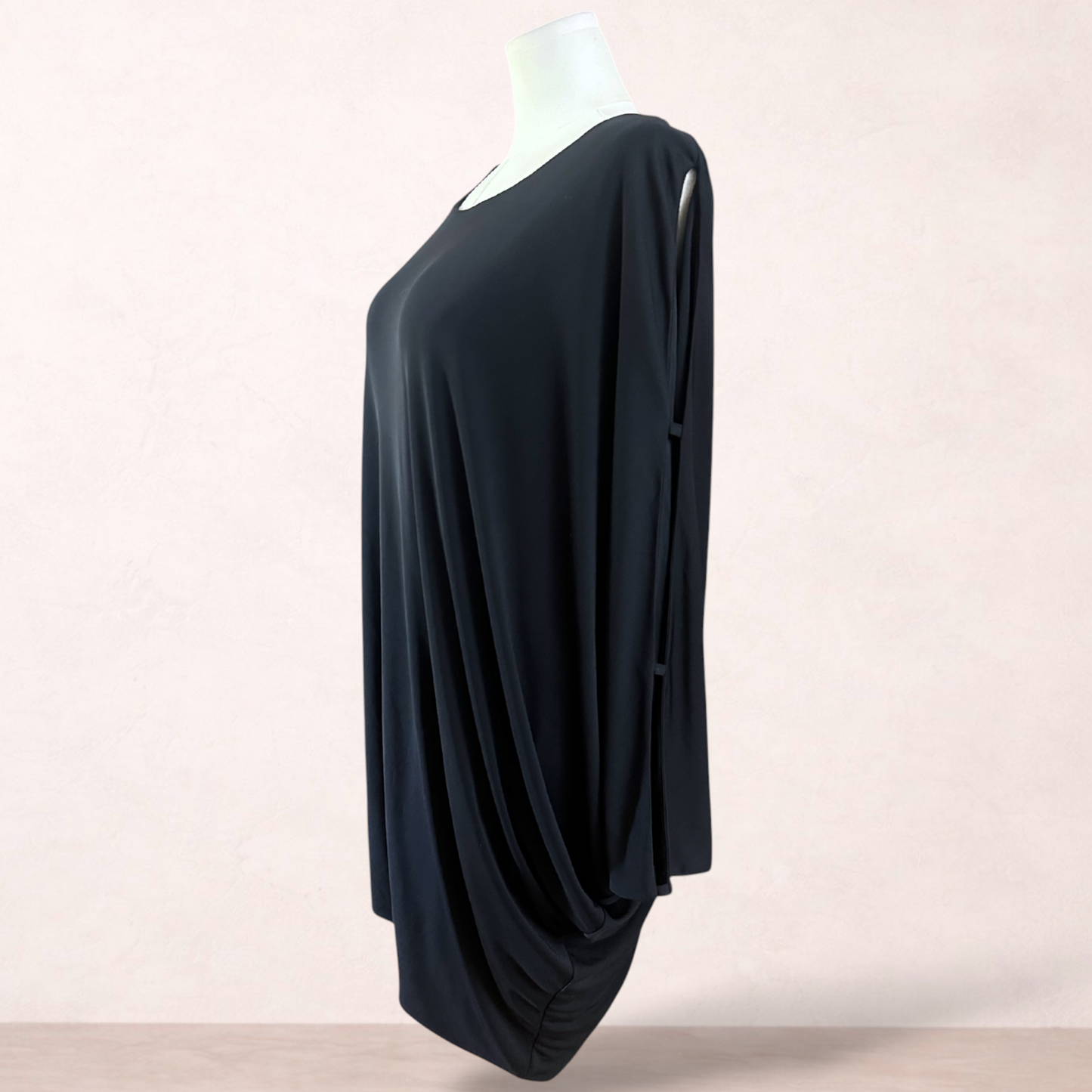 Dream Diva Black Draped Dress | Plus Size XL 22/24
