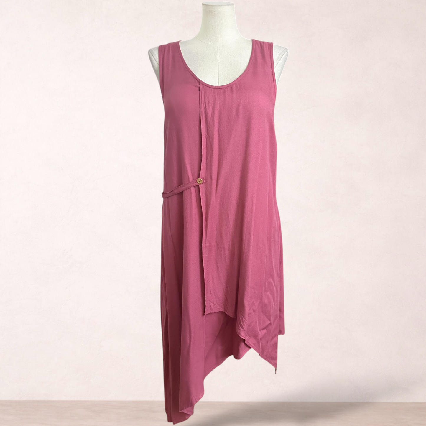 Ioco Blush Pink Asymmetric Shift Dress | Size 16