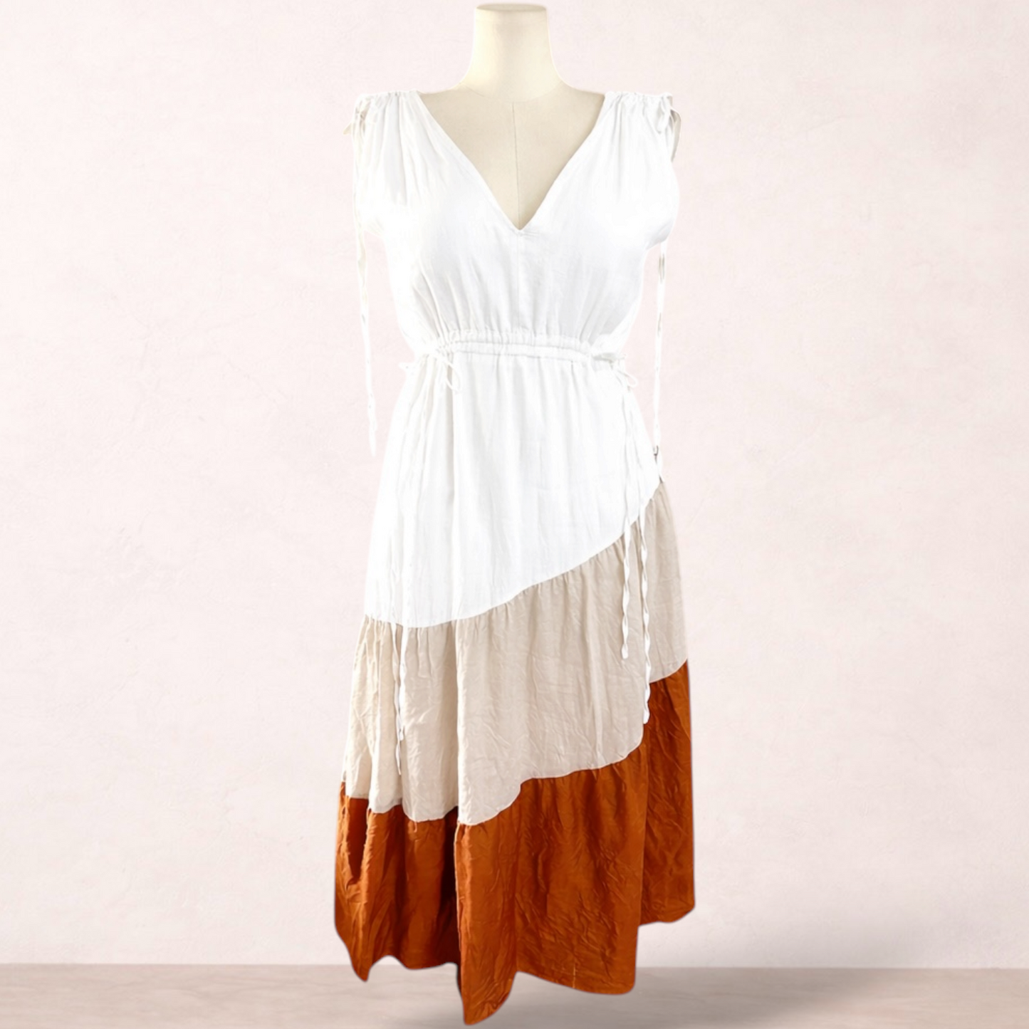 365 Days Ramie Colourblock Maxi Dress | Size L/14