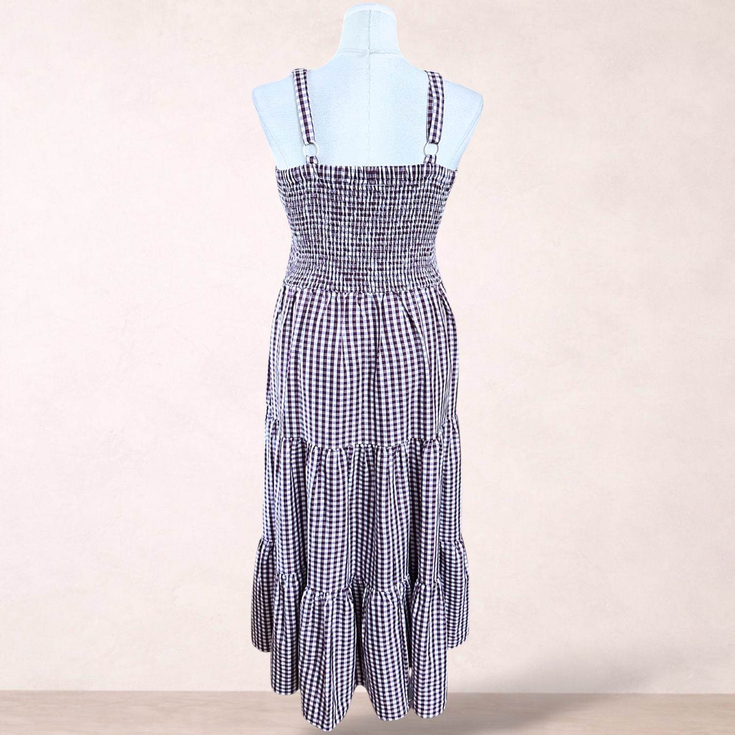 City Chic Gingham Tiered Maxi Dress | Plus Size M/18
