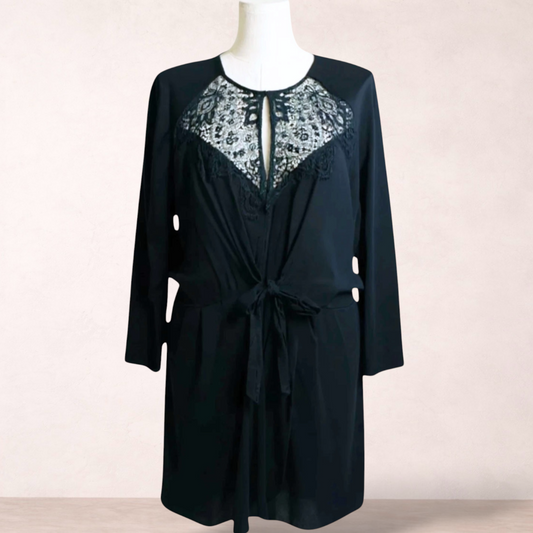 City Chic Black Tie Front Dress | Plus Size XL/22 | New with tags