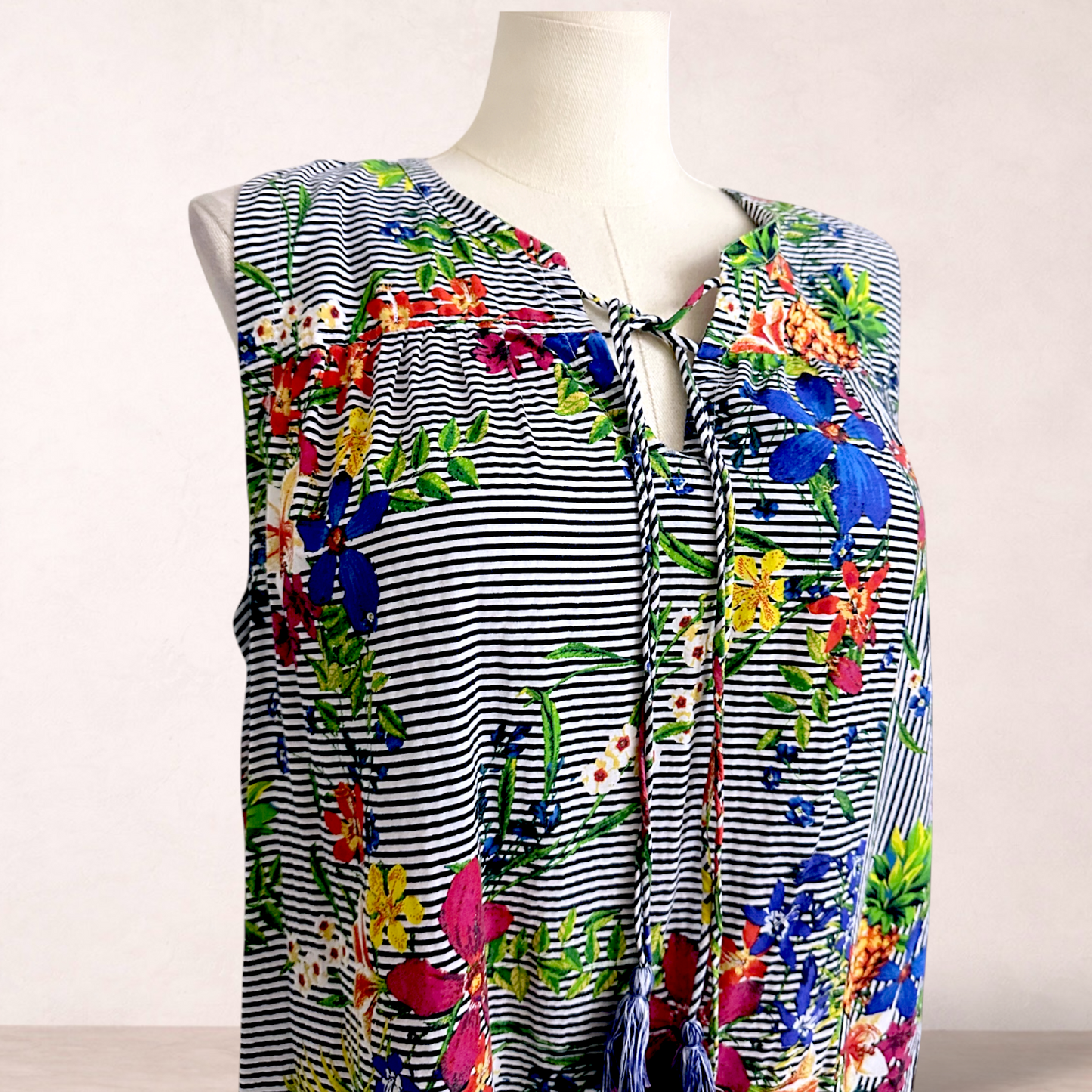 Virtuelle Cotton Floral Tiered Midi Dress | Plus Size 18