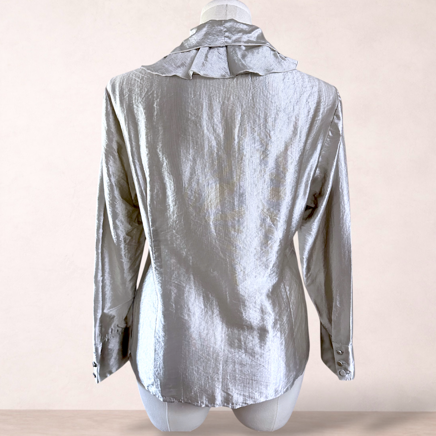 Perri Cutten Silk Look Metallic Blouse | Size 16