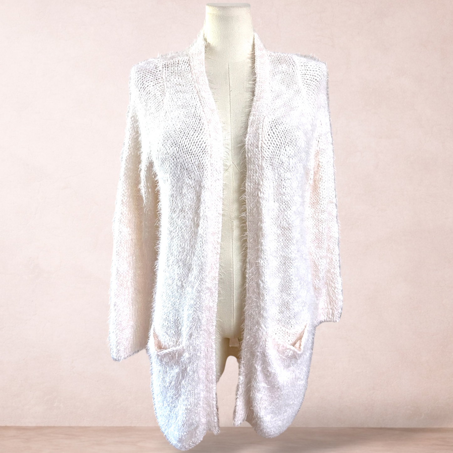 Autograph Fluffy Pink Cardigan | Plus Size L/XL