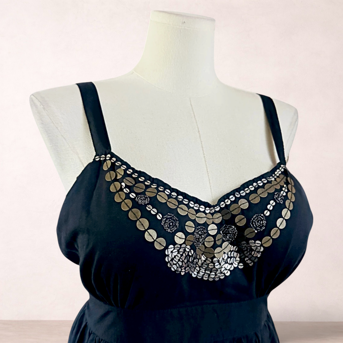 Katies Black Beaded Tiered Maxi Dress | Size 20 | New with tags